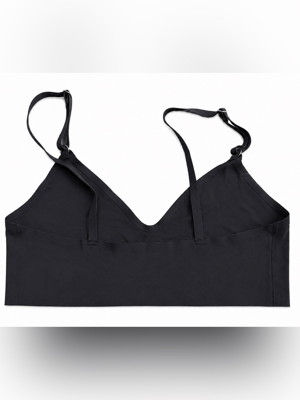 Black Seamless Wireless Bralette Adjustable Strap Lounge Everyday Comfort Bra M - Picture 3 of 5